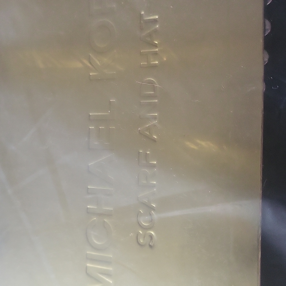 Michael Kors Black and Stud  Logo Scarf And  Hat Silver - Picture 5 of 5